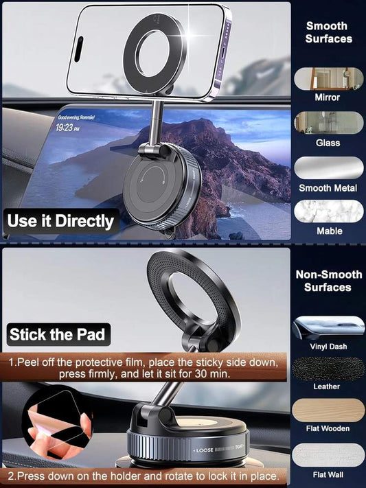 Magnetic Car Mount with Ultra Vacuum Suction Cup